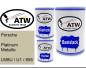 Preview: Porsche, Platinum Metallic, LM8U / U1 / 655: 500ml Lackdose + 500ml Klarlack + 250ml Härter - Set, von ATW Autoteile West.